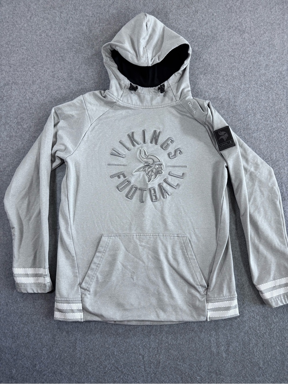 Kids Grey Vikings Football Hooded Pullover